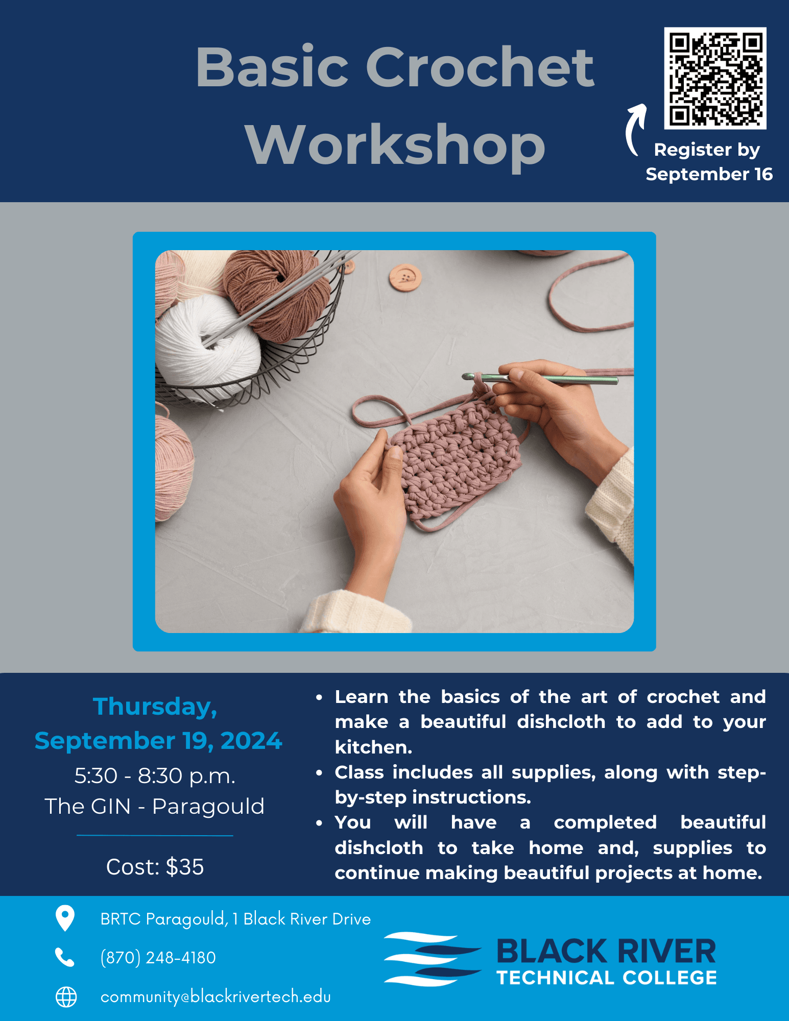 Basic Crochet Class Flyer