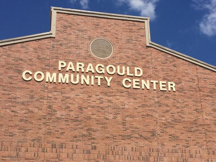 Paragould Community Center Sign on Exterior of Building