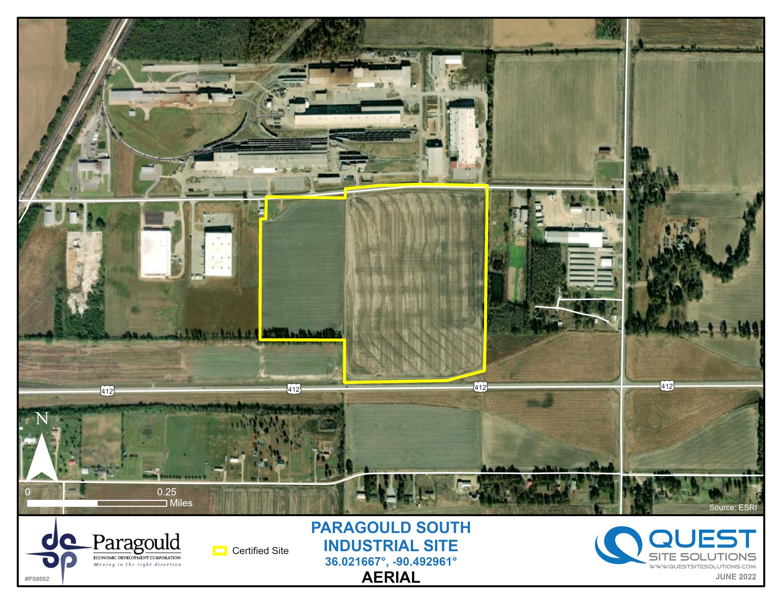 Paragould South Industrial Site Aerial Map